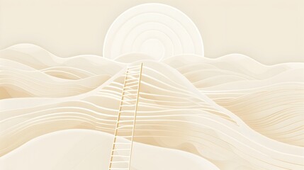 Ethereal Staircase to the Heavens A Minimalist Symbolizing the Spiritual Connection Between Earth and the Divine, Watercolor Biblical Illustration ,copy space , minimalist