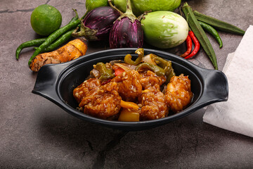 Chinese cuisine - prawn with chili sauce