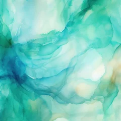 Fotobehang Koraalgroen Teal light watercolor abstract background