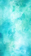 Cercles muraux Corail vert Teal light watercolor abstract background