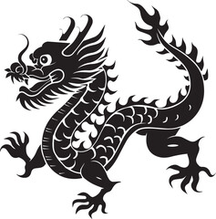 black dragon on white