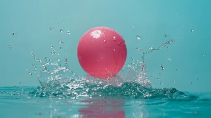 Balloon popping, with water retaining its shape momentarily, colorful and ephemeral, in a splitsecond capture