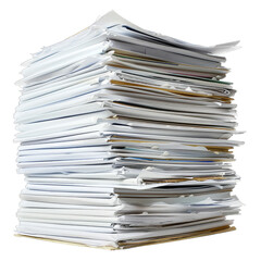 stack of documents isolated