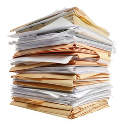 stack of documents isolated