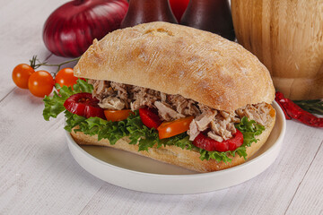 Ciabatta with canned tuna sandwich