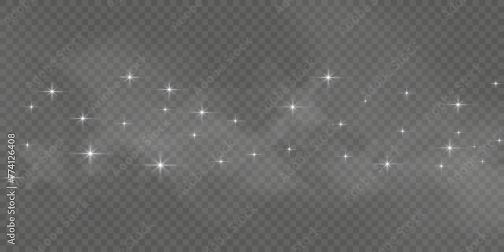 Aufkleber the dust sparks and golden stars shine with special light. vector sparkles on a transparent backgrou