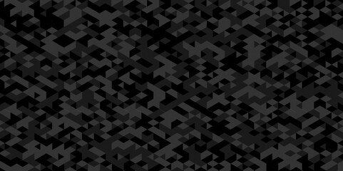 Vector geometric seamless technology gray and black triangle background. Abstract digital grid light pattern black Polygon Mosaic triangle Background, business and corporate background.