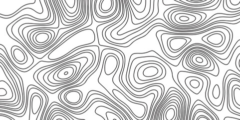 Modern Abstract topographic contours 3d map background. White background with topographic wavy pattern design. Black on white contours vector topography stylized height of the lines.