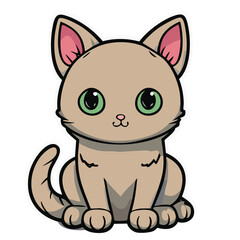 cartoon cute animal happy cat kitten vector illustration isolated 10 eps