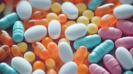 Assortment of Colorful Medication Pills