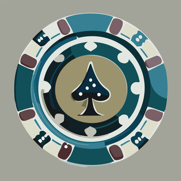 recommend clip art: cartoon one poker chips icon for play casino games. illustration vector 10 eps