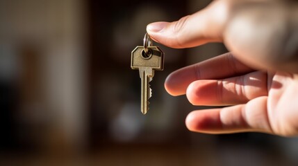 A hand presenting a house key