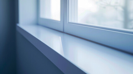 Fototapeta premium Serene Morning Light Through Home Window. Generative ai