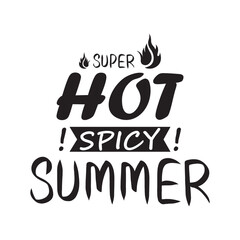Super hot spicy summer text typography word logo design vector symbol , modern elegant stylish urban type logo
