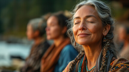 person meditating at a retreat