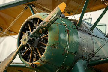 Detail of a old biplane from the nineteen-twenties