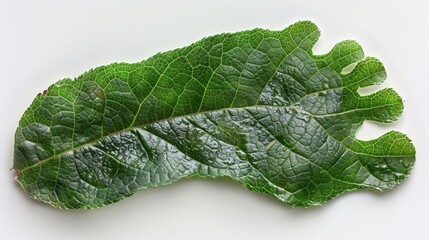Leaf That Looks Like Human Foot, isolated on light background