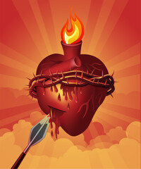 Sacred Heart of Jesus was pierced by a spear