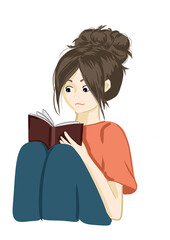 girl reading a book