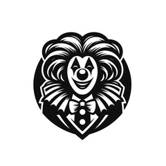 Fototapeta premium Monochrome clown emblem isolated vector illustration
