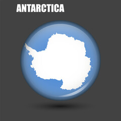 Antarctica national flag in the shape of a circle.Vector. Circular 3d flag icon with  high detail. Spherical flag illustration. © Yura