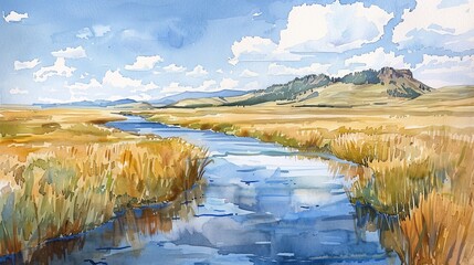 Watercolor landscapes of the American West, Watercolor style