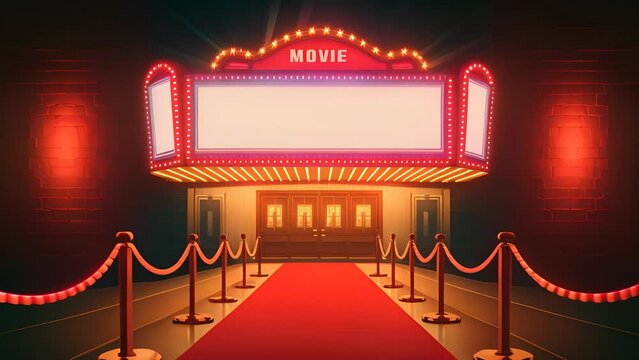 Sparkling vintage theater marquee