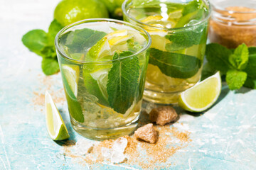 refreshing drink - cold mojito coctail