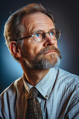 Man With White Beard and Glasses - obrazy, fototapety, plakaty