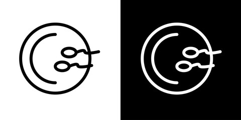 Sperm icon. Black icon. Business icon. Line icon. Icon set.	
