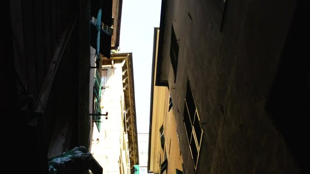Old streets in Genoa, Italy, close to port