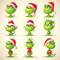 Fototapeta premium A set of hryvnias with different hats