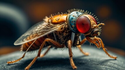 Drosophila fly under electron microsope