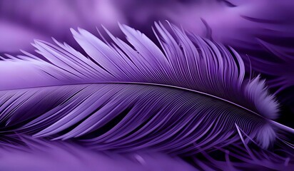 Fototapeta premium Close up of an purple feather background texture illustration. AI Generated