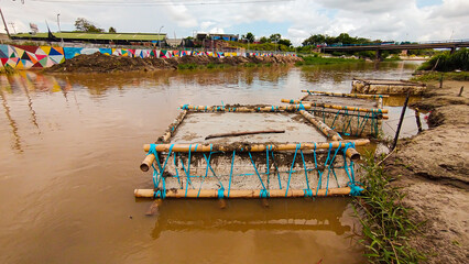Three artisanal rafts on the Las Ceibas river in Neiva – Huila - Colombia