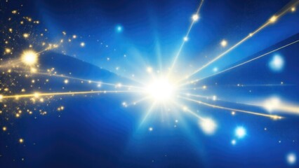 Fototapeta premium Asymmetric Blue light burst, rays of lights on dark Maroon background with the color of yellow, golden sparkling and bokeh