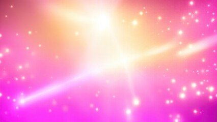Asymmetric Pink light burst, rays of lights on dark Maroon background with the color of yellow, golden sparkling and bokeh