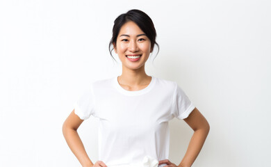 smiling person and happy concept