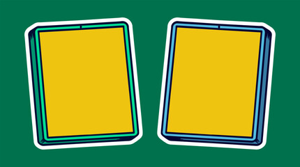 Tablet Doodle Sticker Illustration with Retro Style