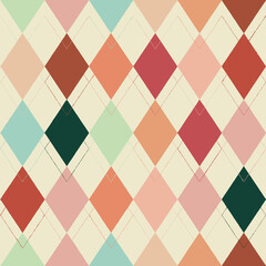 carnival Candy vintage argyle diamond collection 3 textured outline multicolor seamless pattern