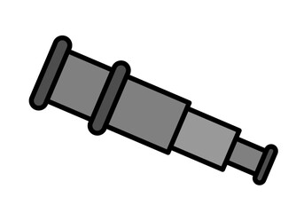 Icono de catalejo en fondo blanco.