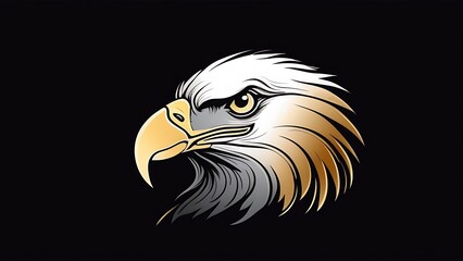 Fototapeta premium An eagle head close up for tattoo or product design
