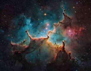 Obraz na płótnie Canvas galaxies and space with stars background art