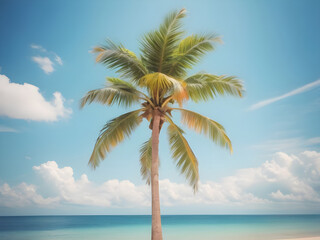 Palm and tropical beach.