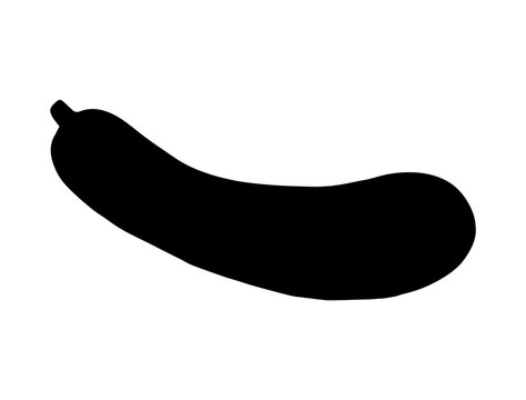 black zucchini silhouette on white background clip art preview