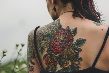 Mujeres alternativas con tatuajes por todo el cuerpo - obrazy, fototapety, plakaty