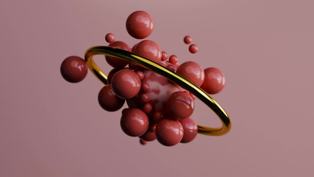 Red spheres oddly satisfying 3d Abstract Animation, Perfect for background, 4K, ProRes