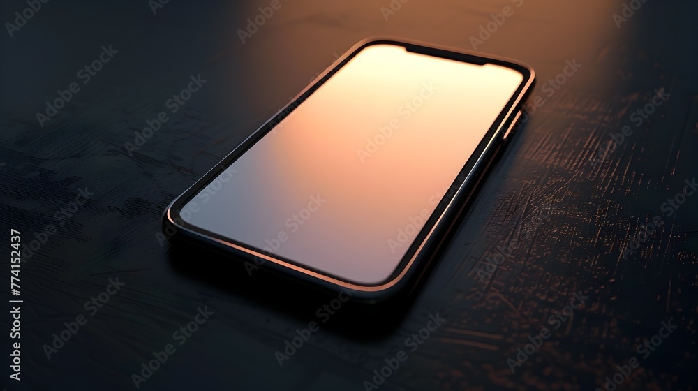 Aufkleber glowing clay-styled 3d render of a captivating smartphone on dark background highlighting mobile tec