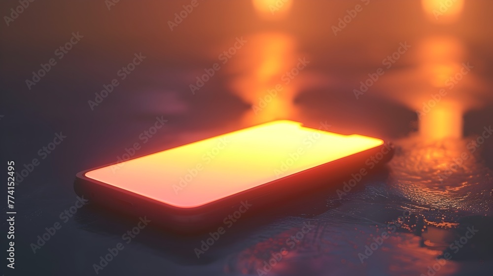 Aufkleber glowing clay-styled 3d smartphone highlighting the omnipresence of mobile technology in modern life