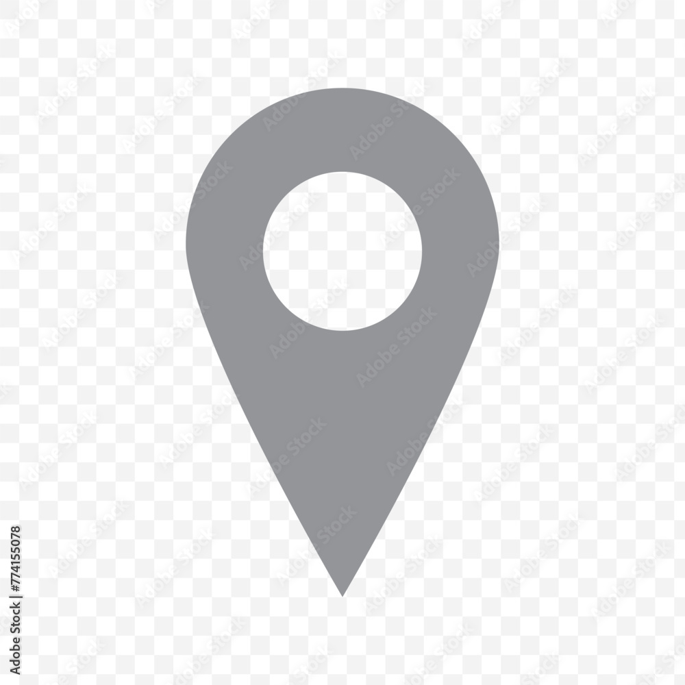 Poster location pin icon on transparent. map marker sign. flat style. map point symbol. map pointer symbol.